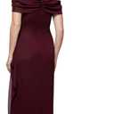 Alex Evenings Women's Long Cold Shoulder Mother of the Bride Dress with Beaded Detail at Hip, (Petite and Regular Sizes), Beaded Wine, 10