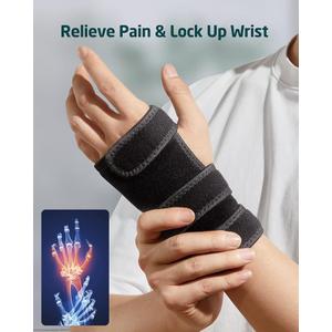 Tintol 2 Pack Wrist Brace for Carpal Tunnel Relief Night Moderate Support Splint for Typing Sleeping with a Metal Bar, Hand Brace Fit Right Left Hand for Tendonitis, Sprain, Arthritis, RSI