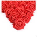 IPOPU 100 Pcs Artificial Flowers Roses Flower Heads Coral Red Foam Fake Roses for DIY Craft Wedding Centerpieces Arrangements Party Baby Shower Cake Decor Home Decorations (Red, Stemless)