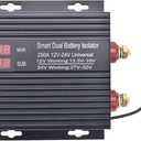 250 AMP Dual Battery Smart Isolator Universal 12V/24V Voltage Sensitive Relay Intelligent Dual Battery Isolator for Car, Truck, ATV, Battery Starter Controller Heavy Duty Power Switch Charge Relay