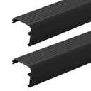 Briwooody 2 Packs Residential Threshold Cap 36'' Traditional Fixed Vinyl Cap Exterior Door Threshold Replacement for Residential Entry Door(Black)