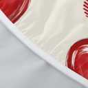 Valentines Day Round Tablecloth Fitted Best for 40"-44" Beige Red Heart Table Cloth Vintage Elastic Edge Water-Resistant Washable Love Decoration Table Cover for Party Picnic Indoor Decor