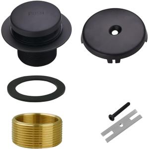 Black Bathtub Drain Tip-Toe Single Hole,Welsan Tub Drain Trim Set Conversion Kit Assembly, Coarse Thread Replacement Trim Kit with 1-Hole Overflow Faceplate Includes an Adapter, Matte Black Black Bathtub Drain Tip-Toe Single Hole,Welsan Tub Drain Trim Set Conversion Kit Assembly, Coarse Thread Replacement Trim Kit with 1-Hole Overflow Faceplate Includes an Adapter, Matte Black
