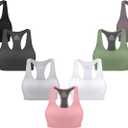 MIRITY Women Racerback Sports Bras - High Impact Workout Gym Activewear Bra Pack of 7 (Medium, Color 1)