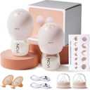 NCVI 8113 Wearable Breast Pump Hands Free with 21mm Flanges Suitable for 17-20mm Nipples, 4 Modes & 9 Levels, Portable Double Electric Breastfeeding Pump for Working or Traveling Moms, Pink