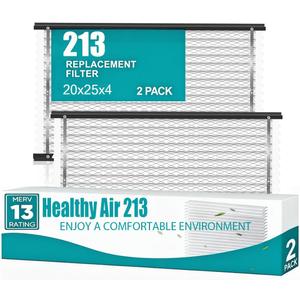 2 Pack 213 Replacement Filter Compatible with April-aire 213 Air Purifier 1210, 1620, 2120, 2200, 2210, 2216, 3210, 4200 or 2200 with Upgrade Kit 1213, 20x25x4 Air Filter, MERV-13 2 Pack 213 Replacement Filter Compatible with April-aire 213 Air Purifier 1210, 1620, 2120, 2200, 2210, 2216, 3210, 4200 or 2200 with Upgrade Kit 1213, 20x25x4 Air Filter, MERV-13