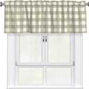 Sage Green Valances for Windows Green Buffalo Plaid Kitchen Curtain French Country Rustic Valance Curtain for Kitchen Living Room with Rod Pocket 54x18 Inch, 1 Panel