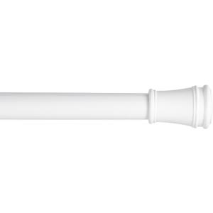 Kenney KN633 Rogers Twist & Fit No Tools Easy to Install Tension Curtain Rod, 28-48" Adjustable Length, White Finish, 5/8" Diameter Steel Tube