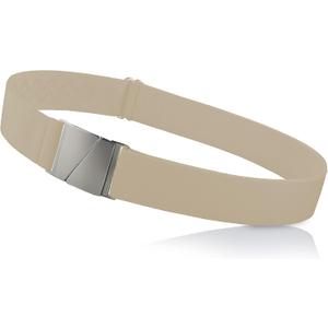 ONE-BELT No Show Invisible Elastic Belts for Women & Men 1.5" adjustable Non Slip Fits waist upto 50 Inch. Designed in USA. (Beige)