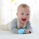 Teether Baby Teething Toy Rabbit Egg Rattle Toy Teething Pain Relief for Babies Boys Girls - Blue