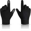 Winter Gloves Mens Women Screen Touching Thermal Gloves Plush Fleece Warm Glove for Running Driving Hiking Cold Weather (Black)