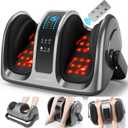 CARESKY Shiatsu Foot Massager with Heat and Remote-FSA Eligible HSA Electric Deep Kneading Foot Massager for Neuropathy, Plantar Fasciitis, Massage Feet/Leg/Calf/Ankle, Gifts for Women and Men, Gray 