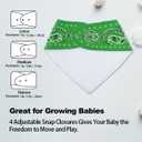 Maiwa 10 Pack Baby Triangle Bandana Bibs for Boys Girls for Drool Teething Eating with Snaps