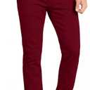 WULFUL Men's Slim Fit Skinny Stretch Comfy Jeans Denim Pants (34W x 32L, Wine Red)