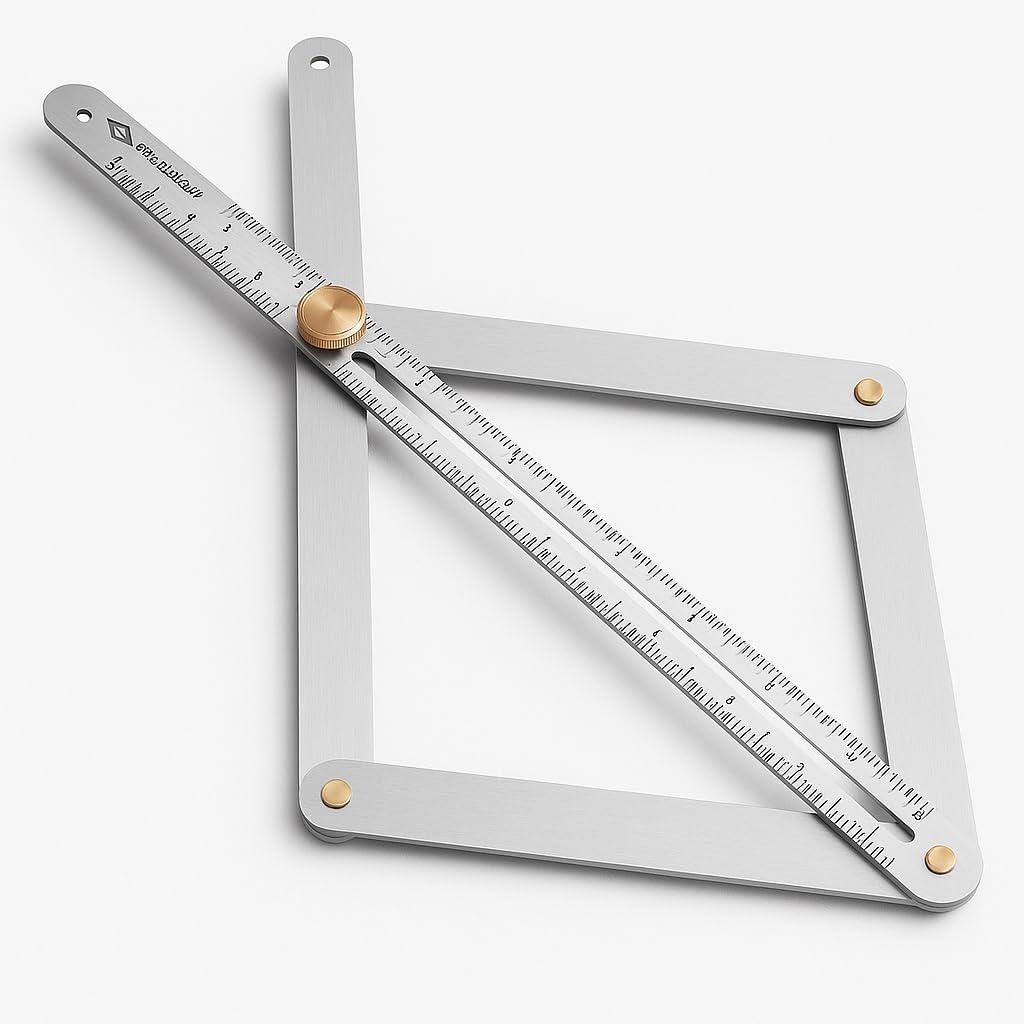 Aluminum Alloy Corner Angle Finder - Bevel Corner Protractor Measurement Template - Miter Saw Protractor with Scale Gifts for Dad Father's Day