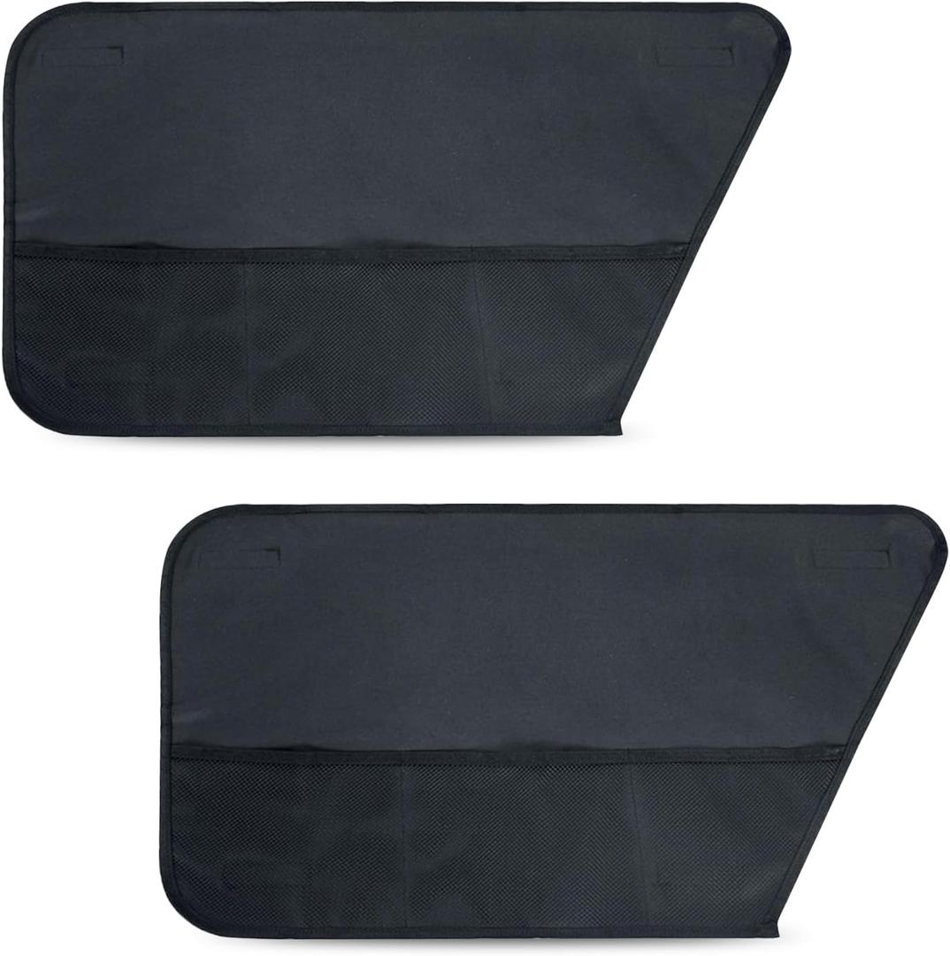 2 PCS Dog Car Door Protector, Scratch-resistant Car Door Protector Cover with Mesh Storage Pocket, Waterproof Oxford Cloth Pet Auto Doors Cover, Universal for Car SUV Truck (Black)