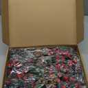 Boao 12 Pcs 11'' Large Christmas Pine Picks Tree Decoration Red Berry Picks and Sprays with Cone Artificial Fake Branches Snowy Floral Flower Holly Pine for Tree Crafts Decor Faux Stem