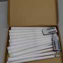 Tuanse 20 Pack White Flameless Taper Candles Flickering Bulk Long LED Advent Candlesticks Battery Operated with Remote and Timer 3D Realistic Wick Lights for Wedding Valentines Window Decor(10.83")