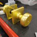 NCSEN Gold Interior Door Knobs for Bathroom & Bedroom, Pismo Doorknob Turn Lock with Square Rosette, Satin Brass Heavy Duty Door Knob with Lock 