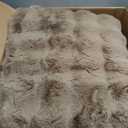 EverGrace Ultra Soft Luxury Fluffy Faux Rabbit Fur Throw Blanket, Thick Warm Bubble Throw for Bed, Cozy Plush Reversible Blankets for Couch, Chair, Sofa, Taupe, 60x80 Inches