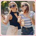 5 Pcs Birthday Gift Sets for Women Including Glass Cup, Floral Coaster, Socks, Pink Hair Tie & Card Birthday Themed Gifts for Her, Wife, Mom, Friend & Coworkers(December)