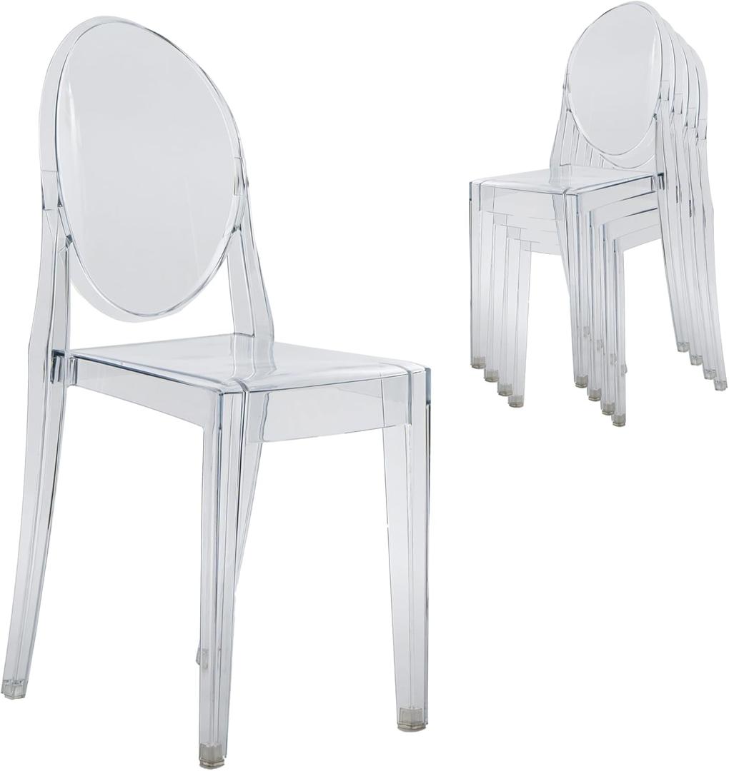 Stackable Acrylic Ghost Event Chairs – Set of 4