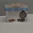 Baker's Friend Electric Quesadilla Maker with Extra Stuffing Design, 9.5 Inch with Easy Slice 6 Wedge, Non Stick Surface, Non-Slip Feet, Grilled Cheese Maker Machine, Graphite Black