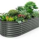 Anleolife Galvanized Raised Garden Bed