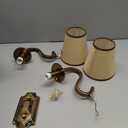 Aiwen 17.71" Vintage Wall Sconces with Fabric Shade, Antique Double Sconces, 17.71" L * 9.44 " W * 11.81" H