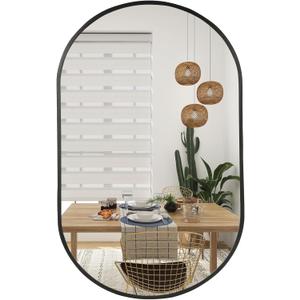 24x36 Inch Oval Bathroom Mirror,Oval Black Mirror for Wall,Metal Framed Vanity Mirror, Bathroom Mirrors for Wall Decor,Living Room,Bedroom,Batnroom,Entryway