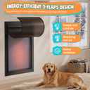 3-Flap Dog Door for Wall, All Aluminum Doggie Door Pets Up 220LB | Magnetic, Dual Locks, Closing Panel, Adjustable Tunnel, Strong Seal, Insulation Flap, Rust Proof, Easy Install, Heavy Duty