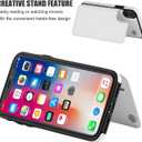 ONETOP iPhone Xs iPhone X Wallet Case with Card Holder,OT Premium PU Leather Kickstand Card Slots Case,Double Magnetic Clasp and Durable Shockproof Cover (White)
