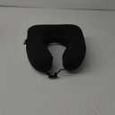 jiaao Neck Pillow Airplane, Memory Foam Travel Neck Pillows for Long Flight, 3D Eye Masks, Ear Plugs and Portable Drawstring Bag, Napping Pillow for Home, Road Trips, Sleep Rest and Travel Use (Black)