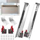 21 Undermount Soft Close Drawer Slides Concealed Full Extension Bottom Mount Runners with Locking Device,100 LB Capacity,Fits Face Frame & Frameless Cabinets,Ideal for Kitchen,Multi-Purpose Drawers