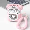 KOREDA Compatible with AirPods 4 Case Cover 2024, Cute Funny Telephone Design for Airpods 4th Generation Case with Cleaner Kit & Lanyard, Soft Silicone Shockproof Protective Case for AirPods 4 Gen