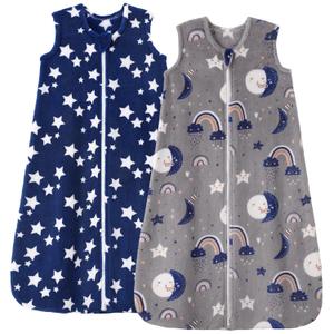 Fleece Baby Sleep Sack 18-24 Months 2.0 Tog Baby Wearable Blanket with 2-Way Zipper Warm Sleeping Sack for Toddler Infant - XLarge Blue Grey Pentagram