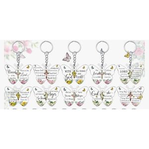 Remuuly Christian Keychain Gift Bulk Religious Bible Verse Scripture Inspirational Acrylic Church Gift for Women Birthday, 8 pcs