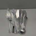 KINGSTONE 12 Piece Teardrop Serving Utensils Set, 18/10 Stainless Steel Serving Utensils, Slotted Spoons, Forks, Tongs, Cake Server, Butter Knife for Buffet, Catering, Wedding, Party (Silver)