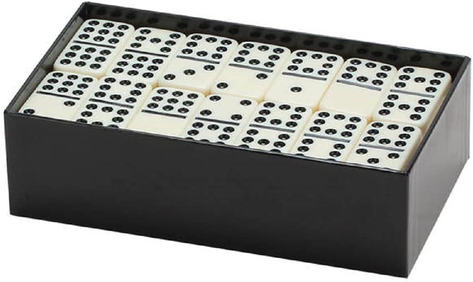 CHH 2312 Double 9 Jumbo Ivory Dominoes in Black Box, 8.25-inch Length