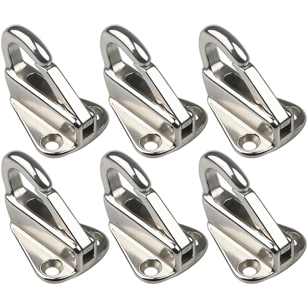 Stainless Steel Spring Snap Hooks 6 Includes, Marine for Snaps Boat Heavy Duty, 304 Stainless Steel, Ideal Yachts for, Secure Locking Design Anti-Rust