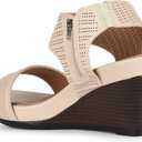 BATA Wedge Heeled Sandals, Dressy Heels, Comfortable Casual with Durable Sole, Cushioned & Lightweight Sole Slip On, Stylish Everyday Footwear for Office, Work, Travel & Outdoor (3, Beige)