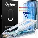 Uyiton Anti-Blue Light for iPhone 15 Screen Protector - Unbreak-Glass Full Coverage Case Friendly Scratch Resistance 9H Tempered Glass Screen Protector for iPhone 15, 2 Pack