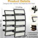 1000W Stadium Lights Outdoor LED Flood Light Outdoor 130000LM Super Bright 500W Stadium Flood Light 2Pack 100-277V 6500K Daylight IP67 Waterproof Adjustable Arena Lights for Court