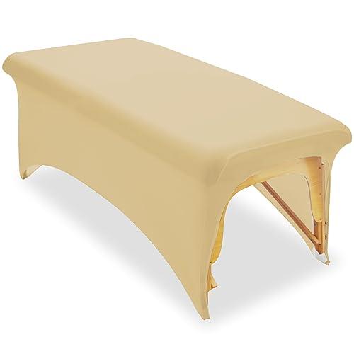 Stretchy Lash Bed Cover for Lash Extension Bed, Protective Spa Treatment Sheet Set for Lash Bed Topper or Massage Bed (Natural)