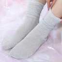 Syhood 4 Pairs Women's Novelty Glitter Ankle Socks Sparkly Metallic Casual Ladies Bright Retro Piles Ankle Socks (Gray)