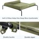 Cooling Elevated Dog Bed for Large Dogs, Outdoor Raised Dog Beds Portable Dogs Cot Bed W/Breathable Mesh, Pet Cots W/Removable Waterproof Bolster