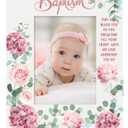 YLOLUL Baptism Picture Frame for Baby Boys and Girls Baptism Photo Frames Baptism Wooden Picture Frame Christening Gifts Baptism Gift for Infant Baby Shower Kids Children Godchild Religious