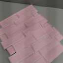 Art3d 3-Pack Heavy-Duty Peel and Stick Backsplash, 12 x 12 Inch Vinyl Seaglass Subway Design Stick on Wall Tile for Kitchen Living Room Home Decor, Pink