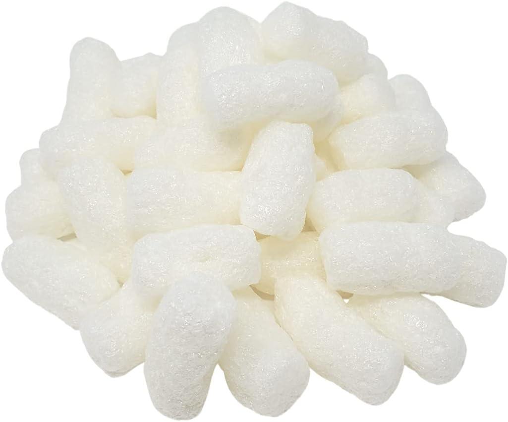 Biodegradable Packing Peanuts - White, Starch, Set of 1, Great for Cushioning Fragile Items - Approximately 0.20 Cubic Foot
