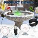 Outdoors 100W Bird Bath Heater for Winter,Birdbath Deicer Pond De-icer Thermostatically Controlled Birdbaths Water Heater with 5.9 Ft Power Cord and Working Indicator Light (White)